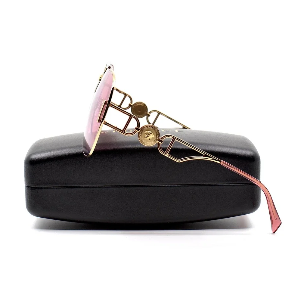 VERSACE VE2255 1002A4 GOLD PINK AUTHENTIC SUNGLASSES - Picture 7 of 13